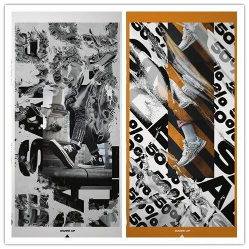 炫酷水墨故障海报价格2000一张!有了这个分分钟解决