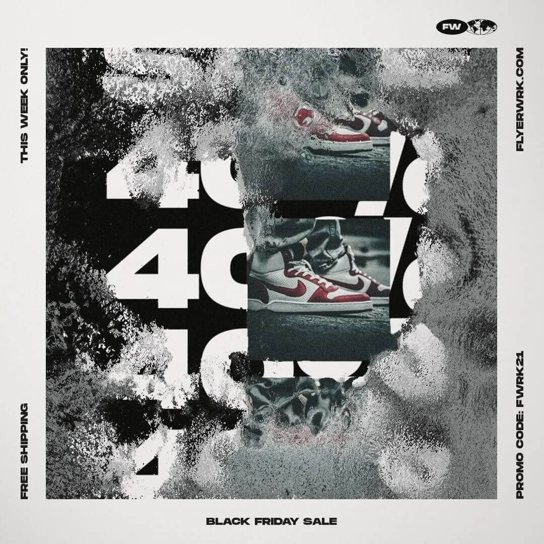 炫酷水墨故障海报价格2000一张！有了这个分分钟解决