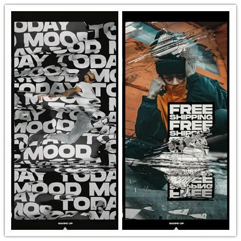 炫酷水墨故障海报价格2000一张!有了这个分分钟解决