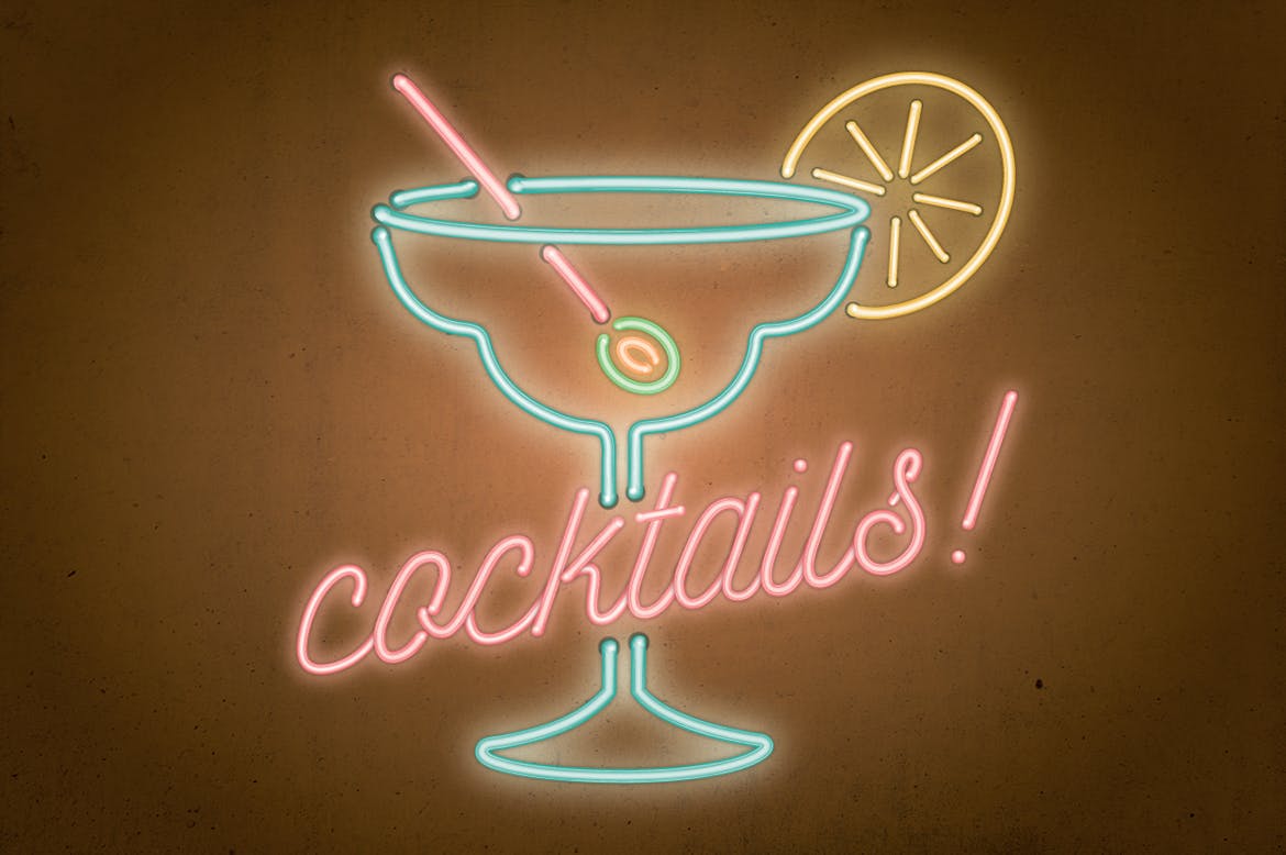 非常个性绚丽的AI霓虹灯样式素材