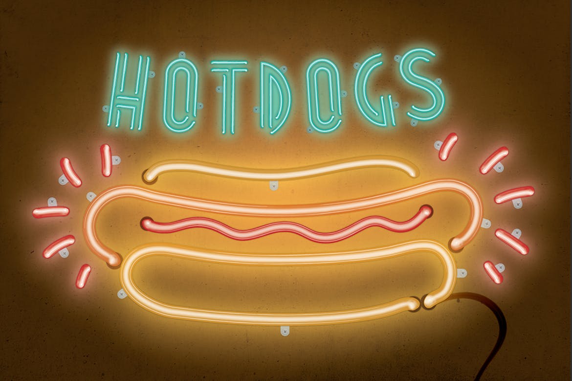 非常个性绚丽的AI霓虹灯样式素材