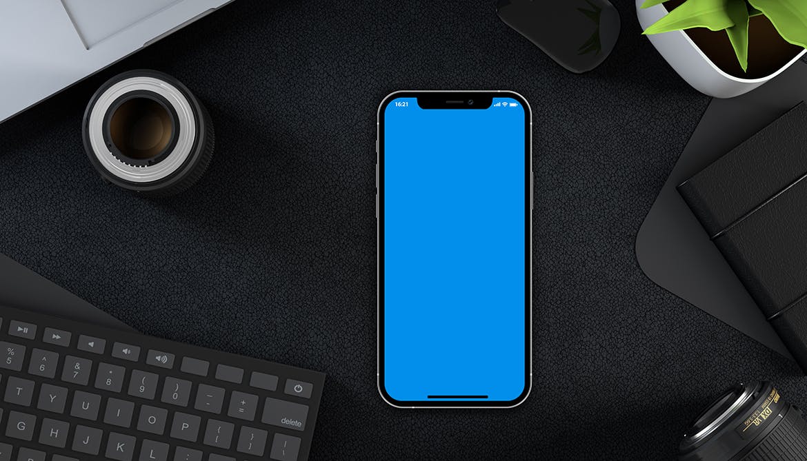 高端黑色iPhone 12背景PSD素材展示模型