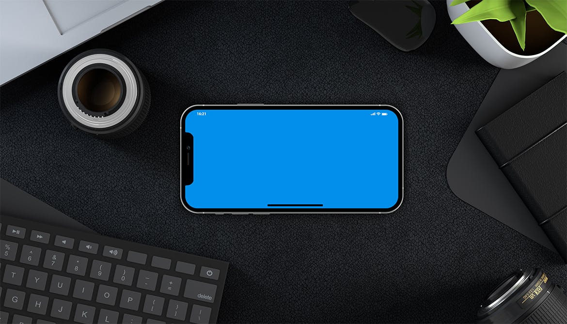 高端黑色iPhone 12背景PSD素材展示模型