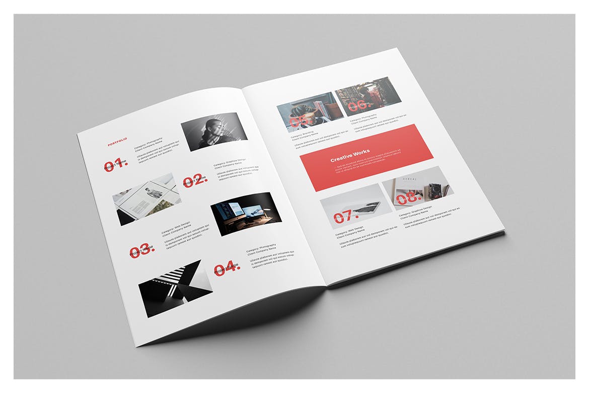 经典红黑配色高端时尚个人简历画册宣传册VI设计模板