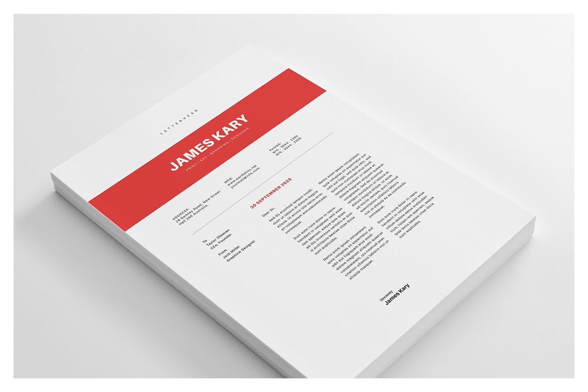 经典红黑配色高端时尚个人简历画册宣传册VI设计模板