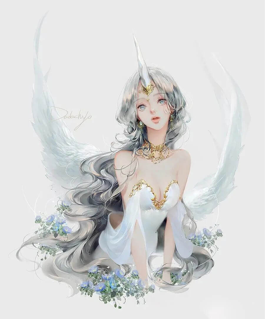 插画大神DADACHYO插画合集+教程+笔刷素材包！画风也太仙儿了吧！