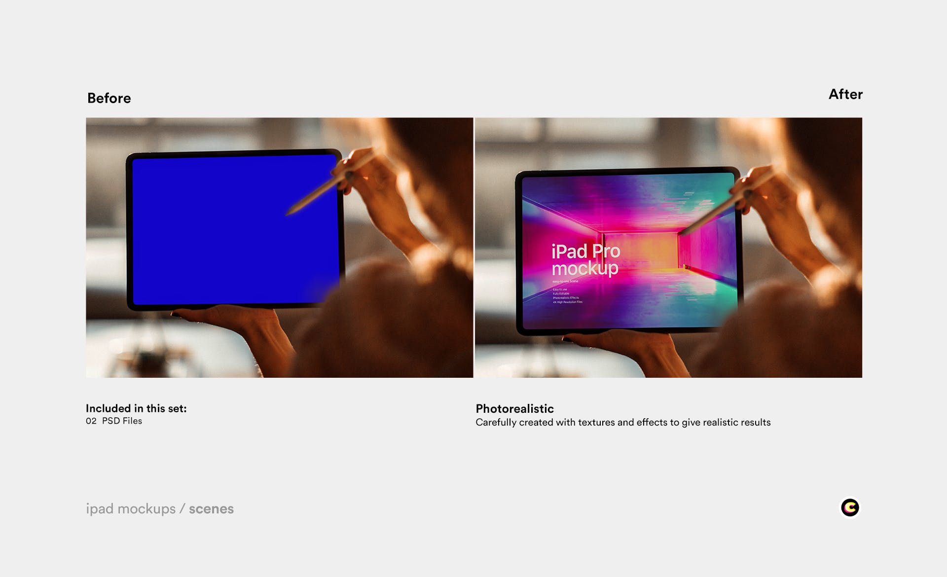 带有场景的iPad样机PSD素材