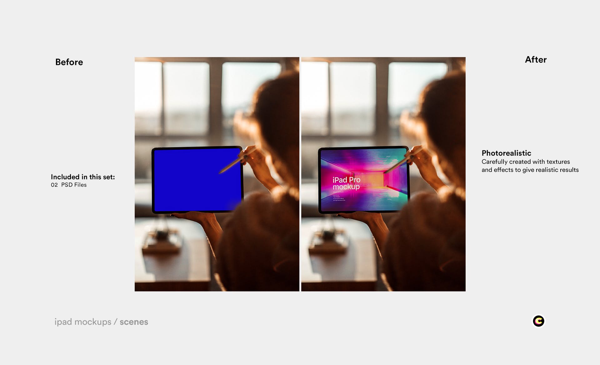 带有场景的iPad样机PSD素材