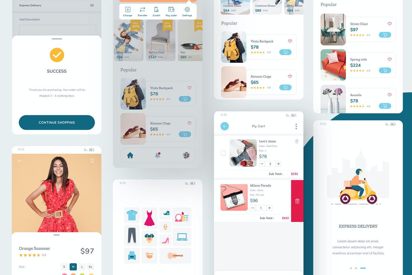 32个移动电商APP UI界面设计模板