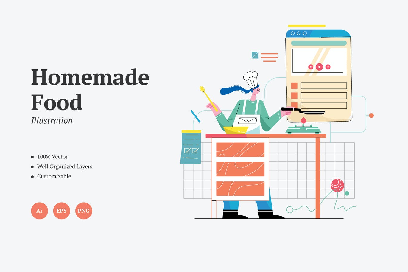 高端时尚扁平化矢量插画banner海报素材