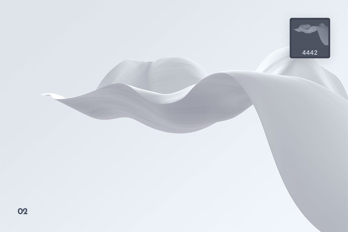 优雅高端的波浪织物Photoshop笔刷素材