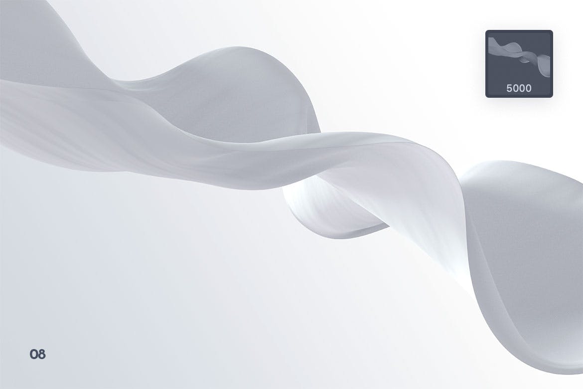 优雅高端的波浪织物Photoshop笔刷素材