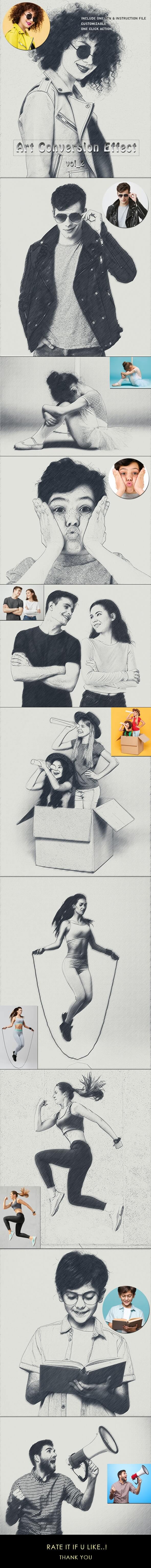 一键将照片转换成铅笔素描艺术效果PS动作