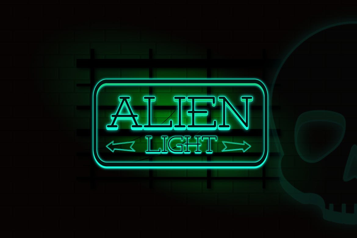 酷炫AI霓虹灯字体设计样机素材