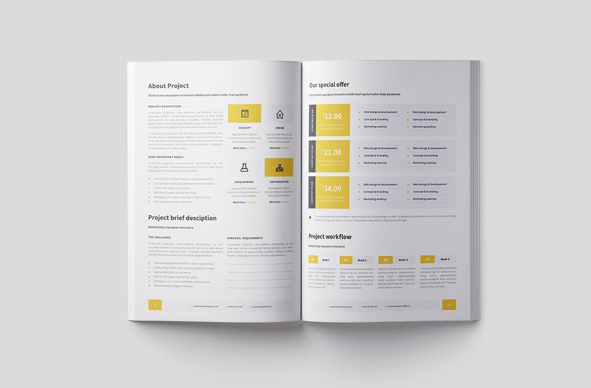 6个高品质简约品牌手册画册宣传册杂志VI设计模板