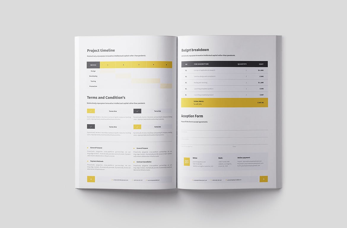 6个高品质简约品牌手册画册宣传册杂志VI设计模板