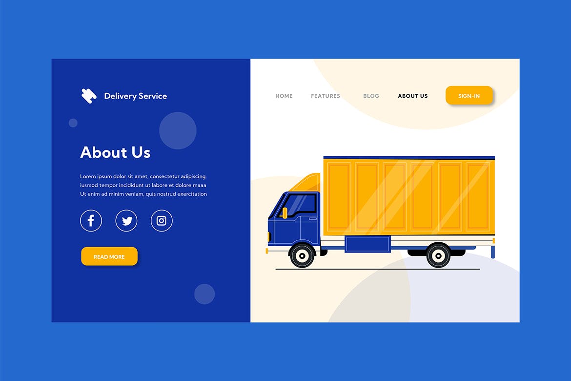 高品质送货快递物流登录页面banner海报插画设计素材