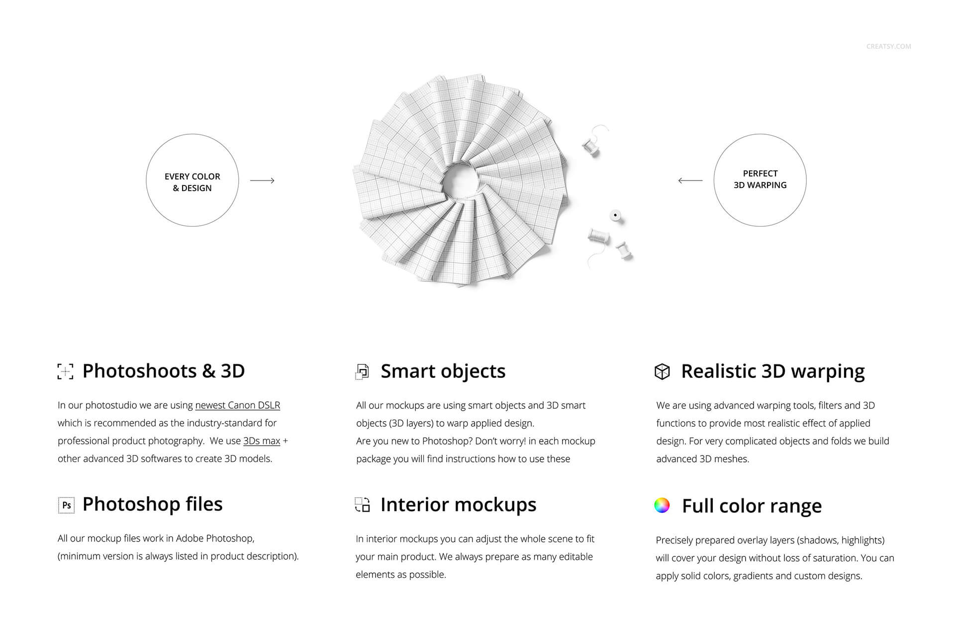 高级折叠布料织物色板PSD样机素材包