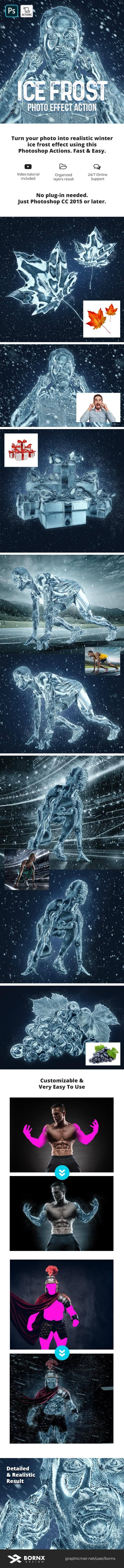 冻结冰晶照片PS特效动作效果