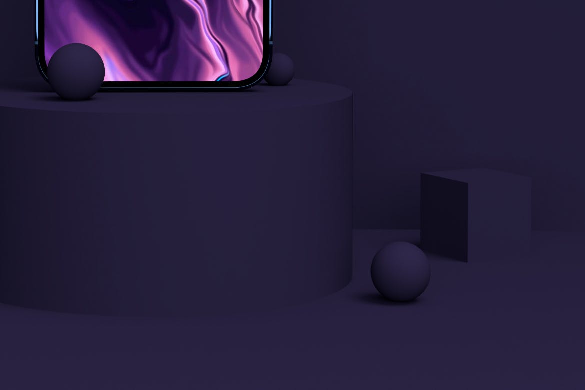 iPhone 12 Pro高端深色场景PSD样机素材
