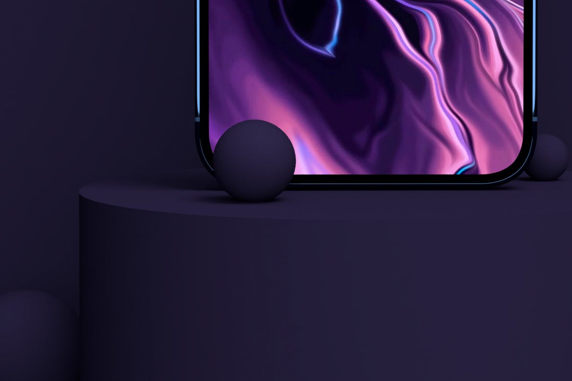iPhone 12 Pro高端深色场景PSD样机素材