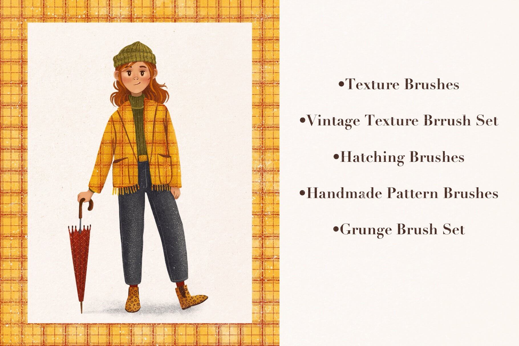 一套复古唯美的纹理Procreate笔刷素材包