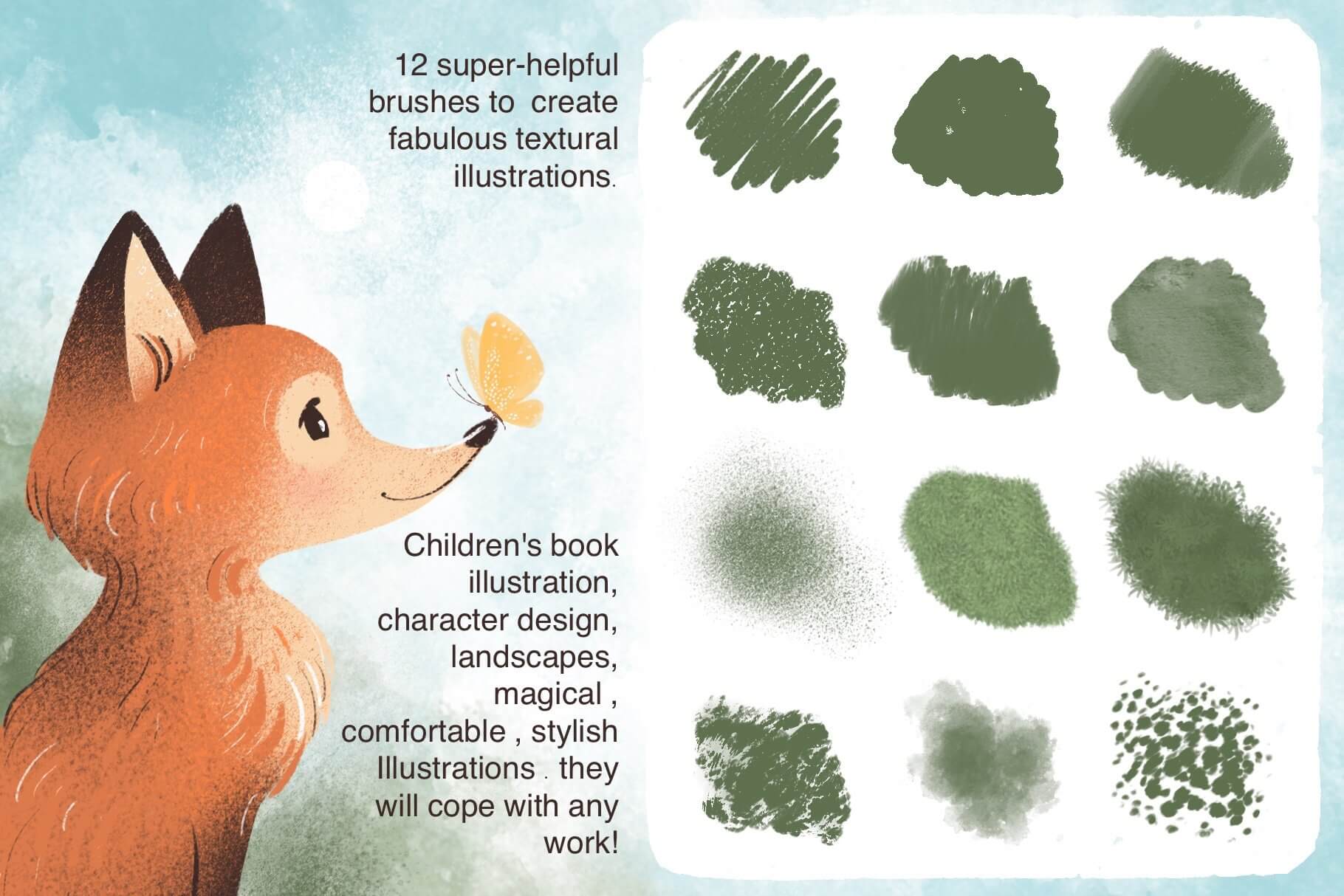 一套复古唯美的纹理Procreate笔刷素材包