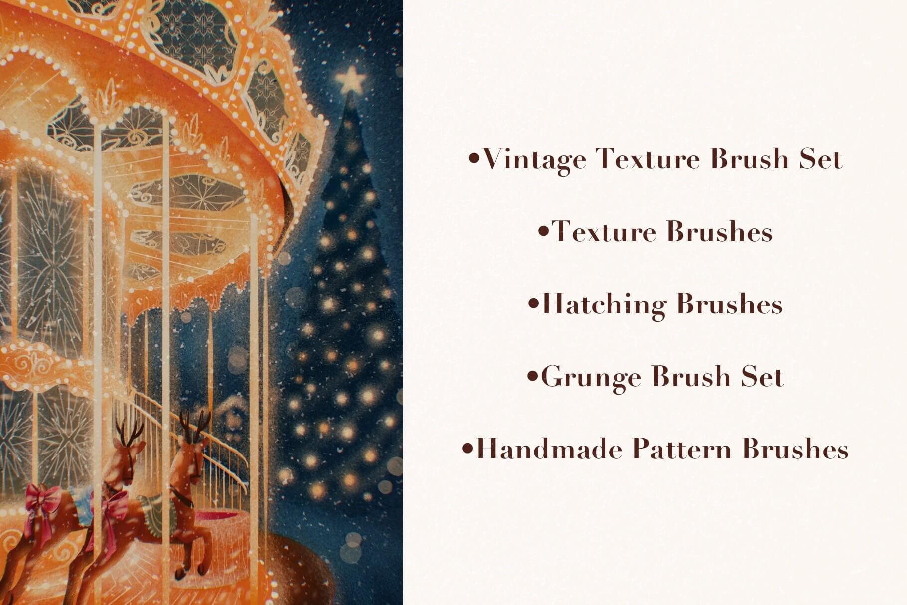 一套复古唯美的纹理Procreate笔刷素材包