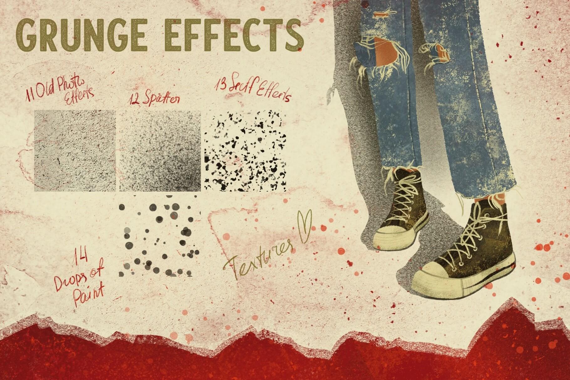 一套复古唯美的纹理Procreate笔刷素材包