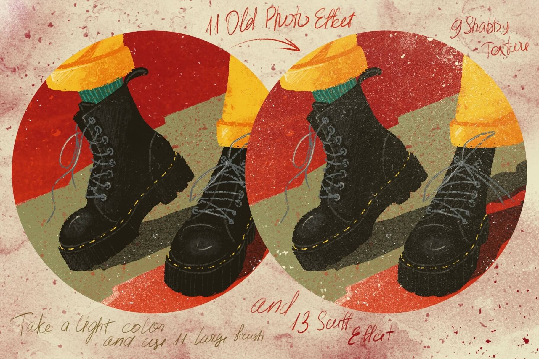 一套复古唯美的纹理Procreate笔刷素材包