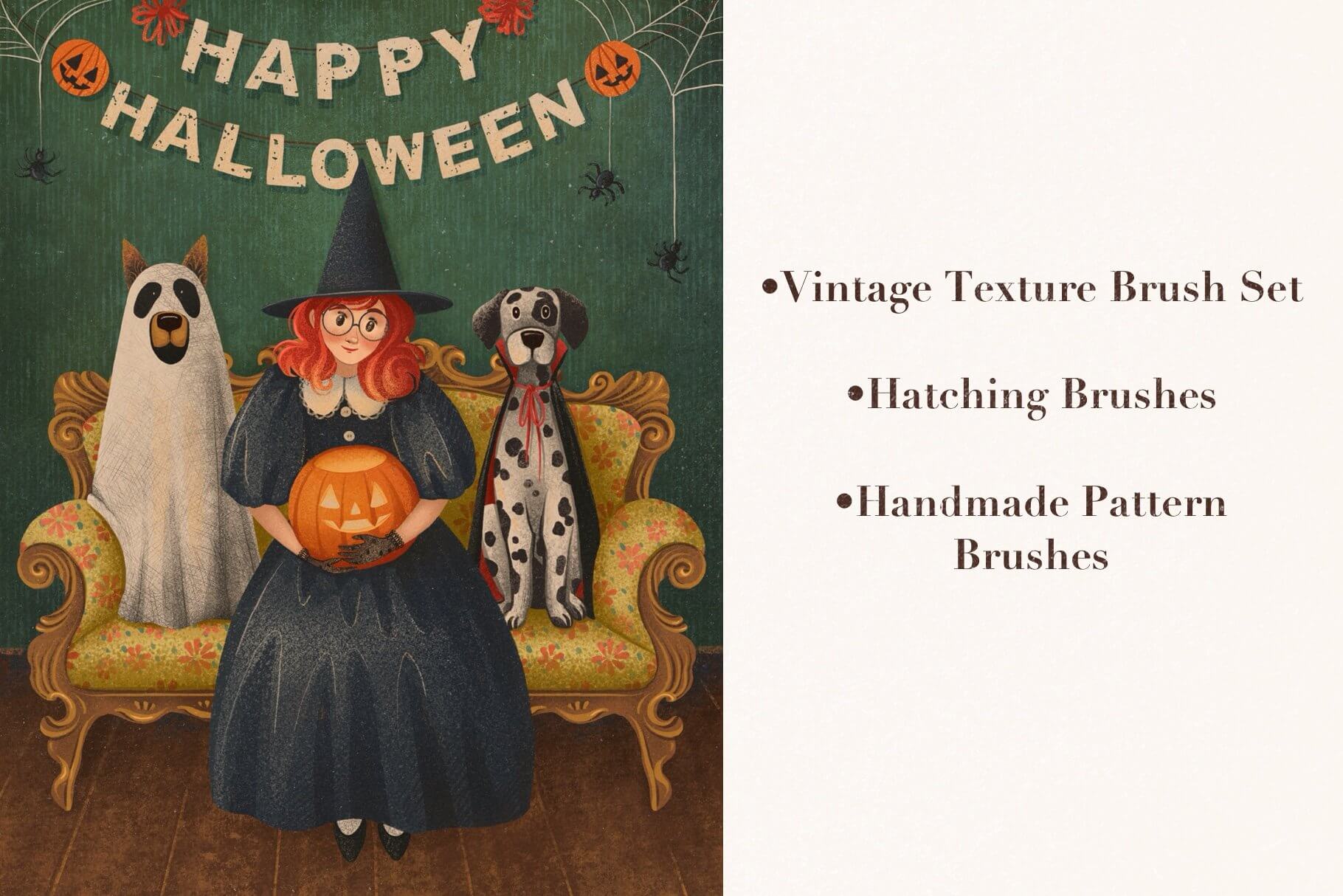 一套复古唯美的纹理Procreate笔刷素材包