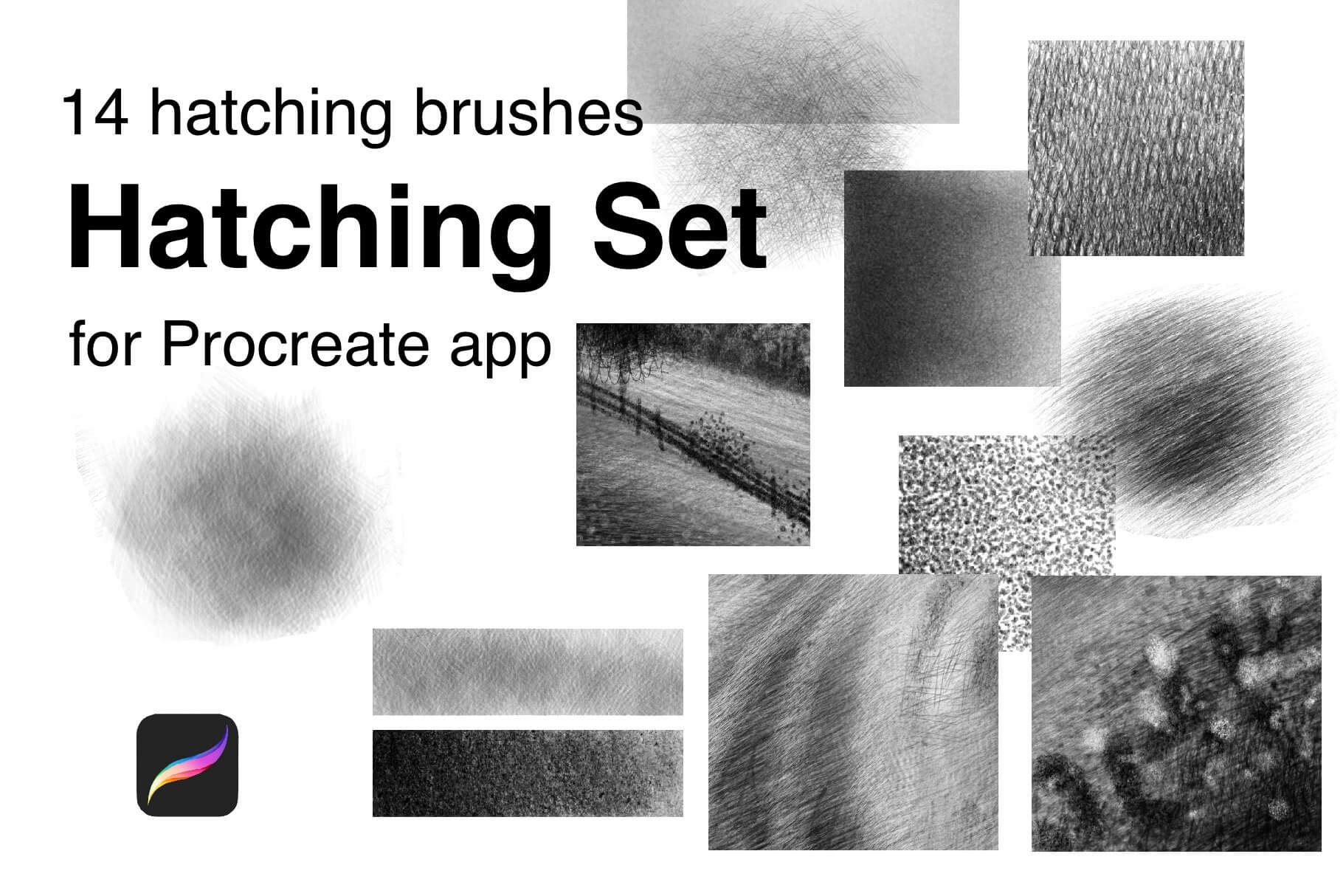 一套复古唯美的纹理Procreate笔刷素材包