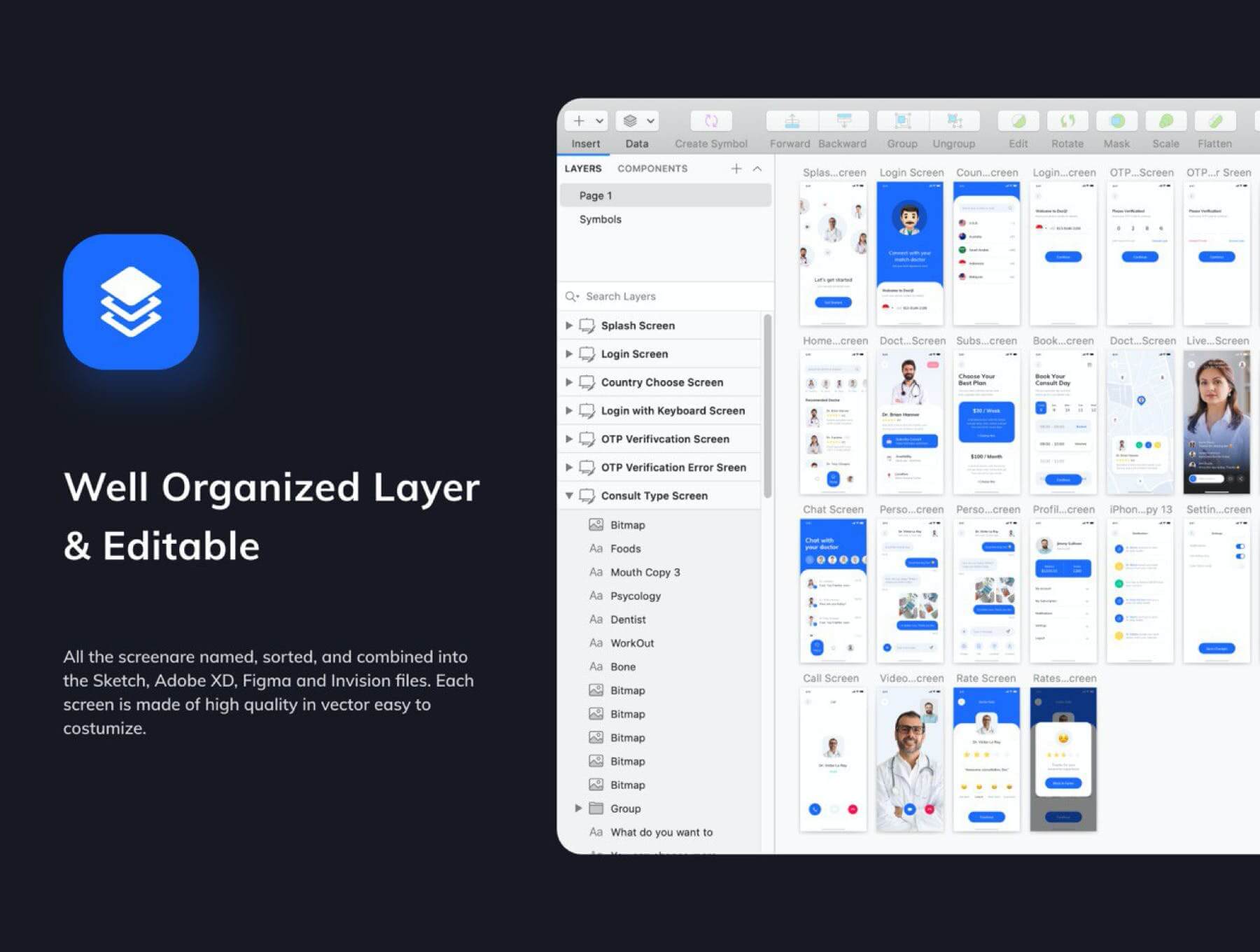 20+医生在线问诊APP UI界面