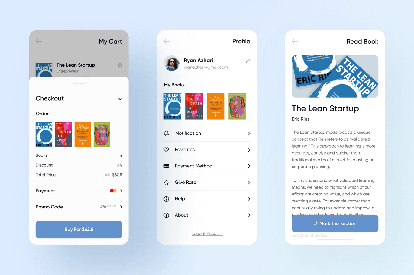 10个高品质电子书APP UI KITS素材包