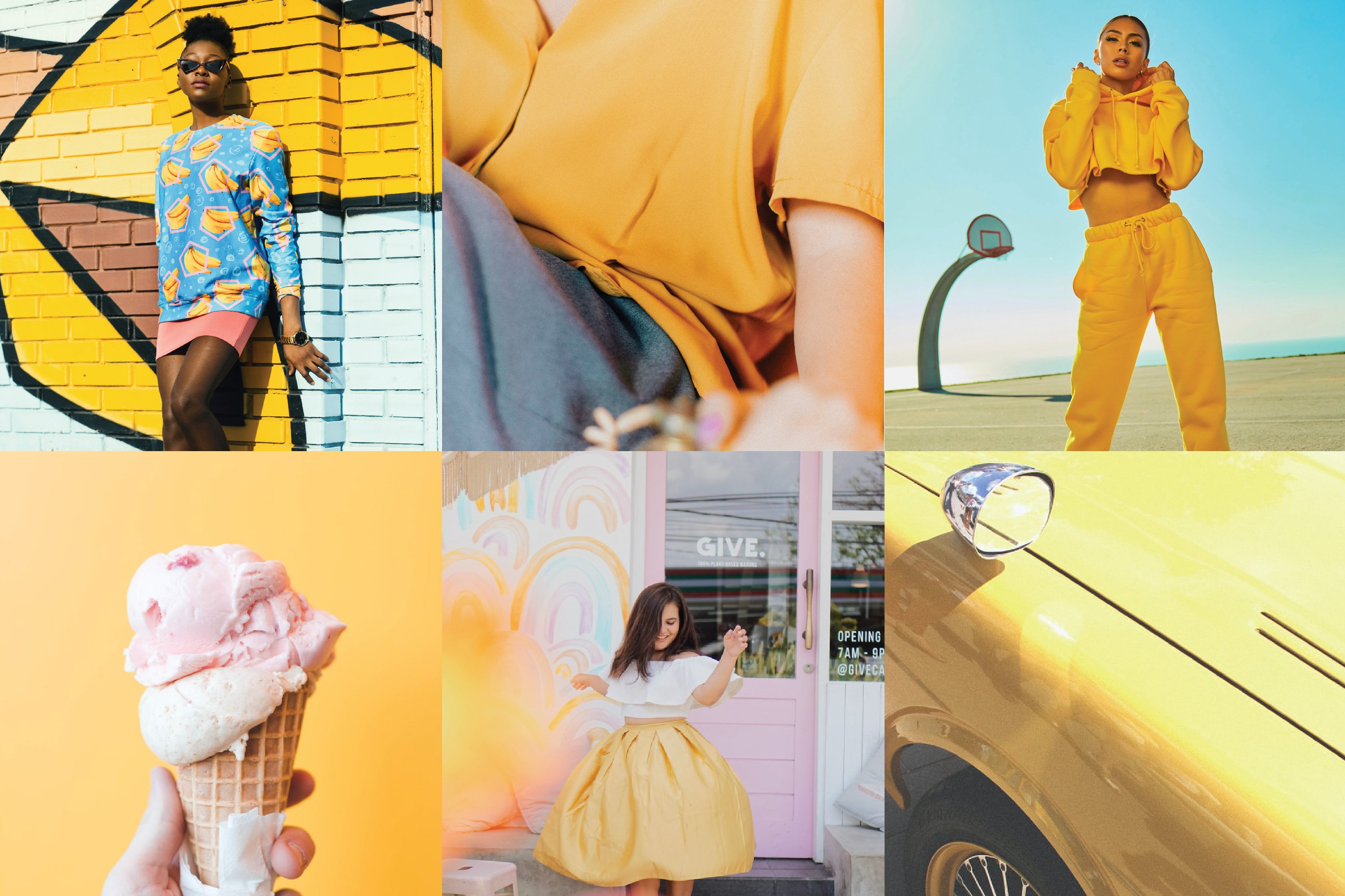 5种风格充满活力的黄颜色滤镜色调Lightroom预设