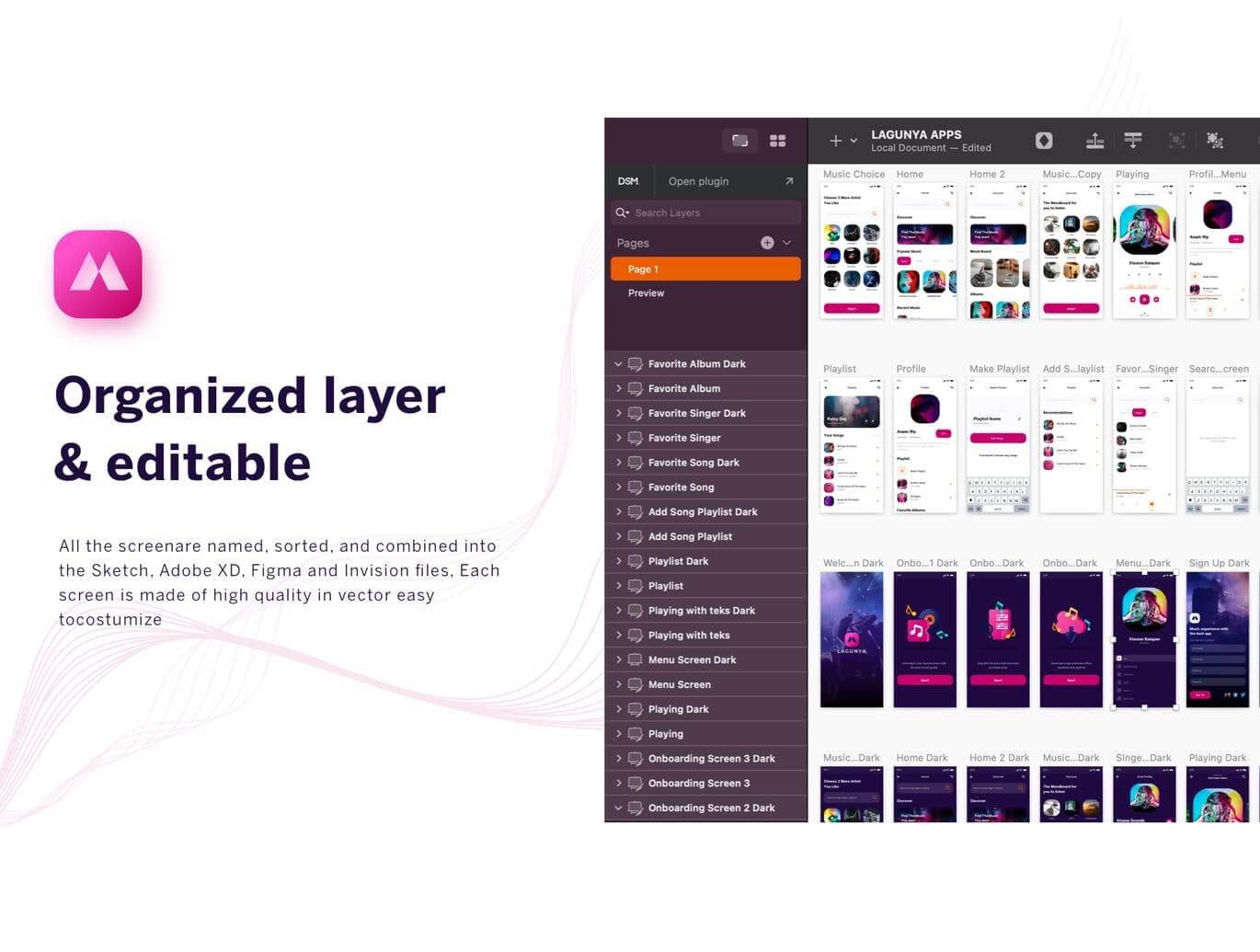 高端时尚音乐主题APP UI KITS素材
