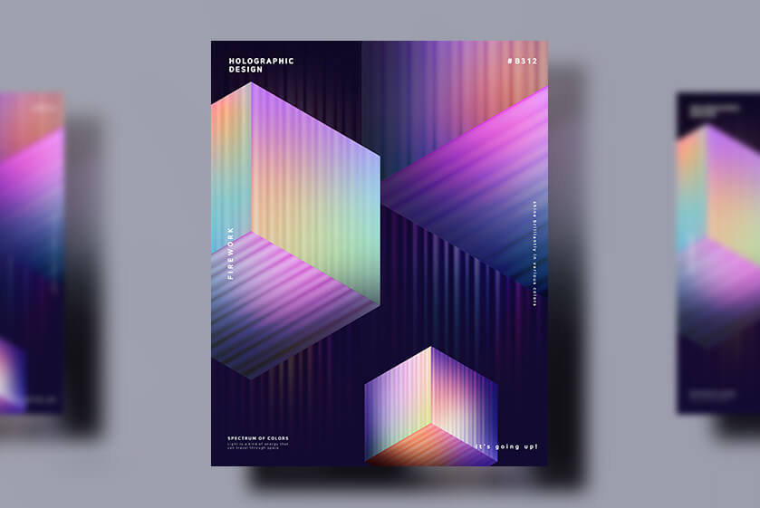 13个时尚抽象彩色渐变质感科技星球版式海报PSD设计素材模板