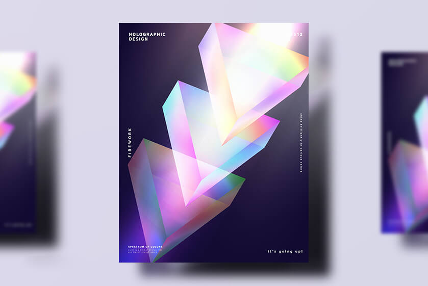 13个时尚抽象彩色渐变质感科技星球版式海报PSD设计素材模板