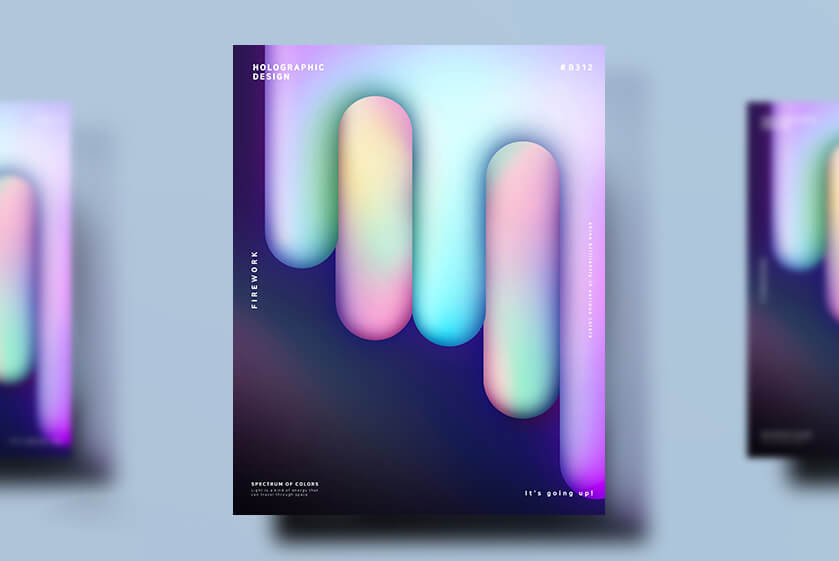 13个时尚抽象彩色渐变质感科技星球版式海报PSD设计素材模板