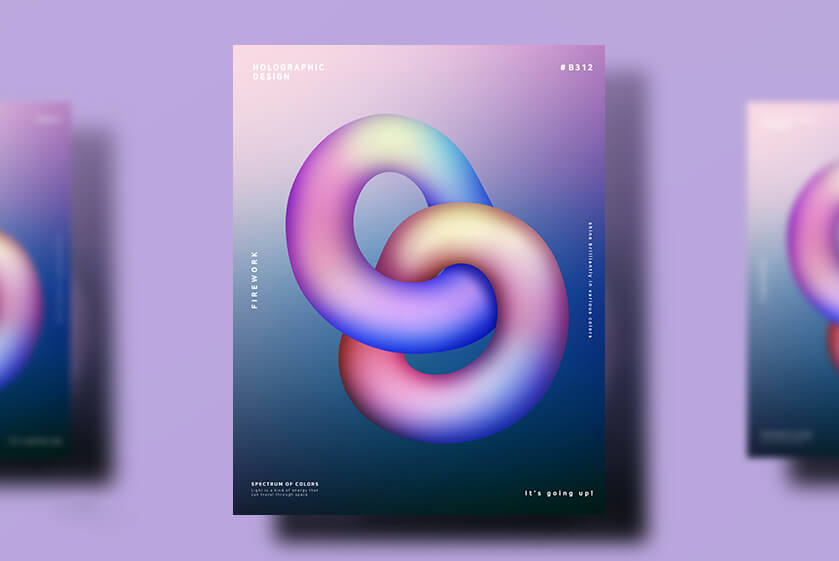 13个时尚抽象彩色渐变质感科技星球版式海报PSD设计素材模板