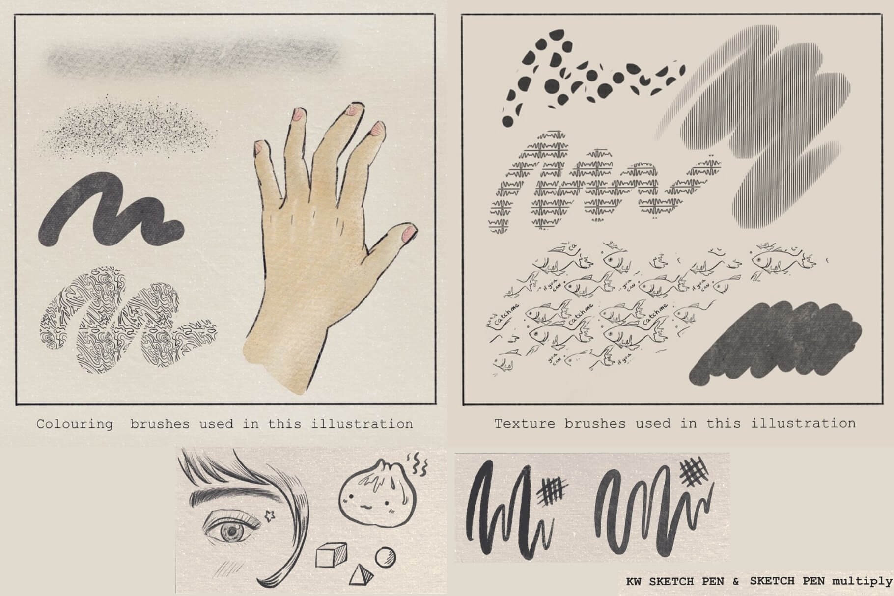 复古优雅水彩Procreate插画笔刷素材