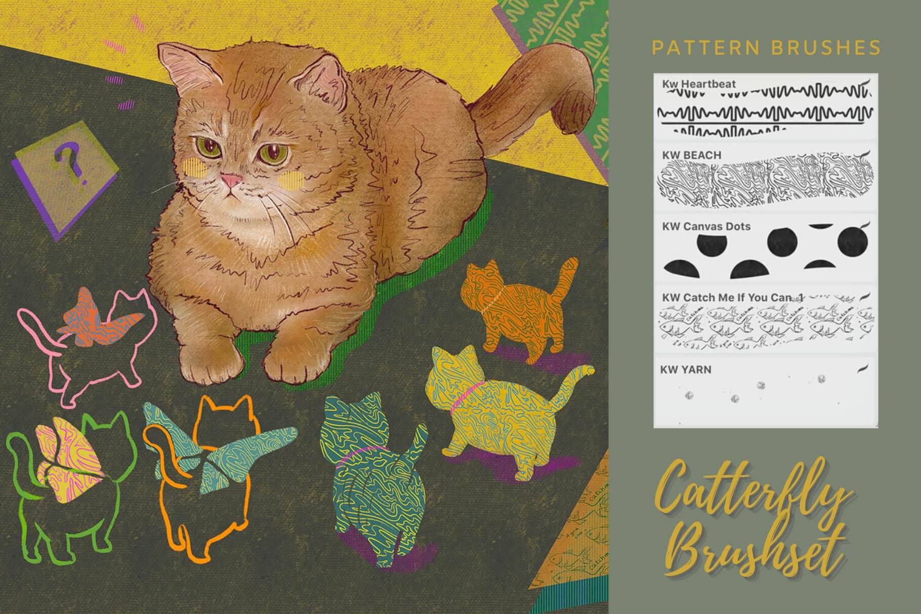 复古优雅水彩Procreate插画笔刷素材