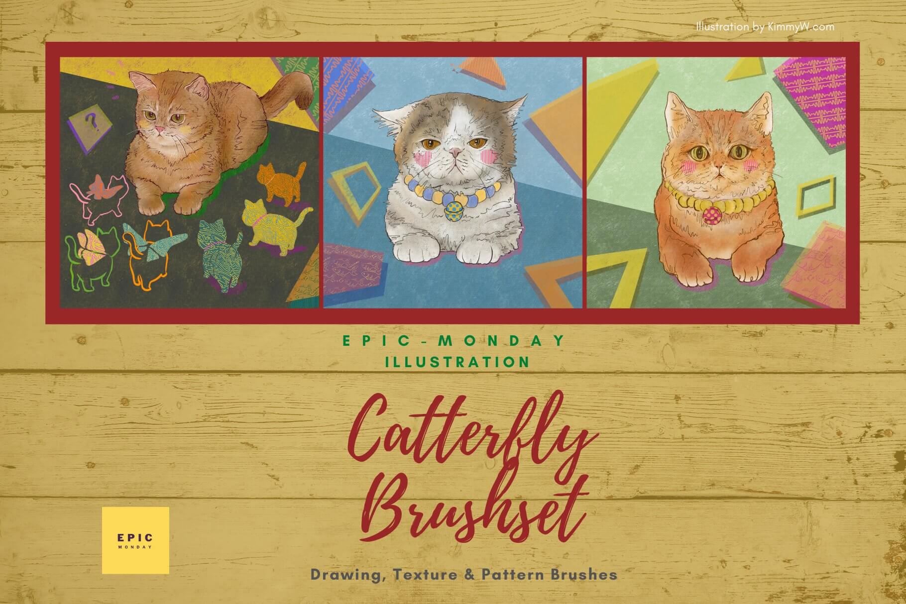 复古优雅水彩Procreate插画笔刷素材