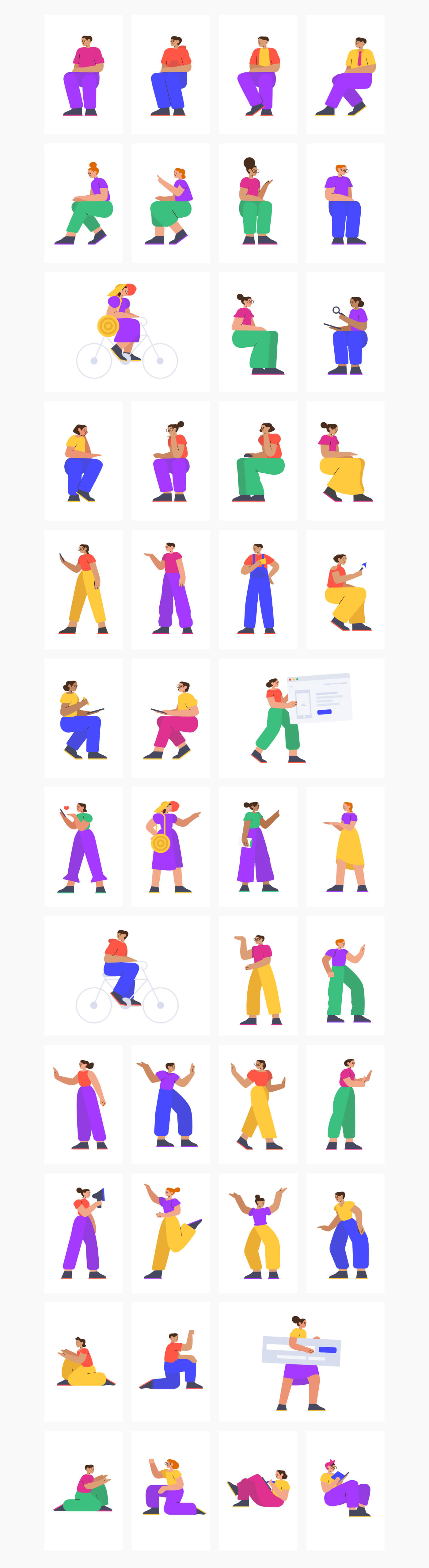 45个卡通人物角度时尚插画素材包