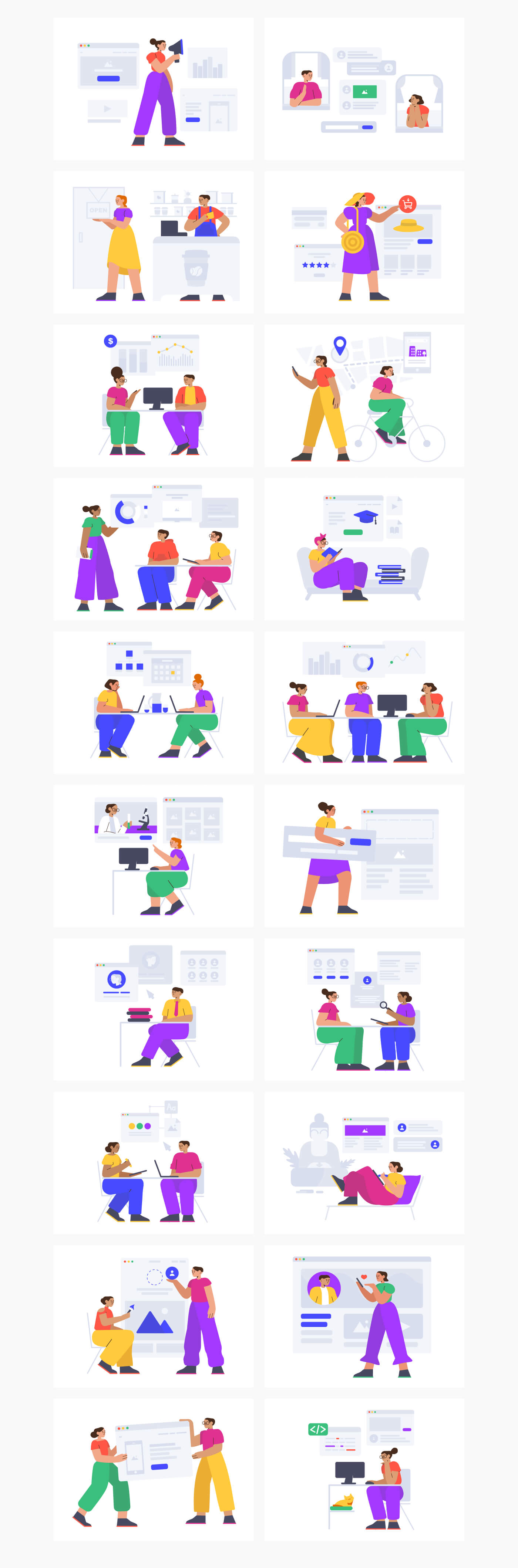 45个卡通人物角度时尚插画素材包