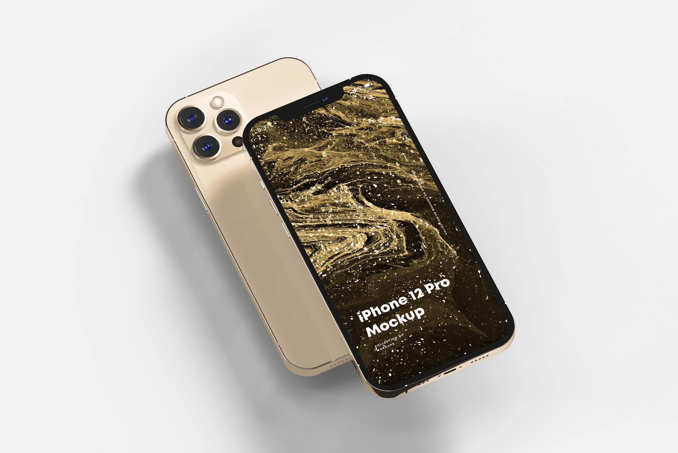 超逼真的iPhone 12 Pro手机PSD样机素材