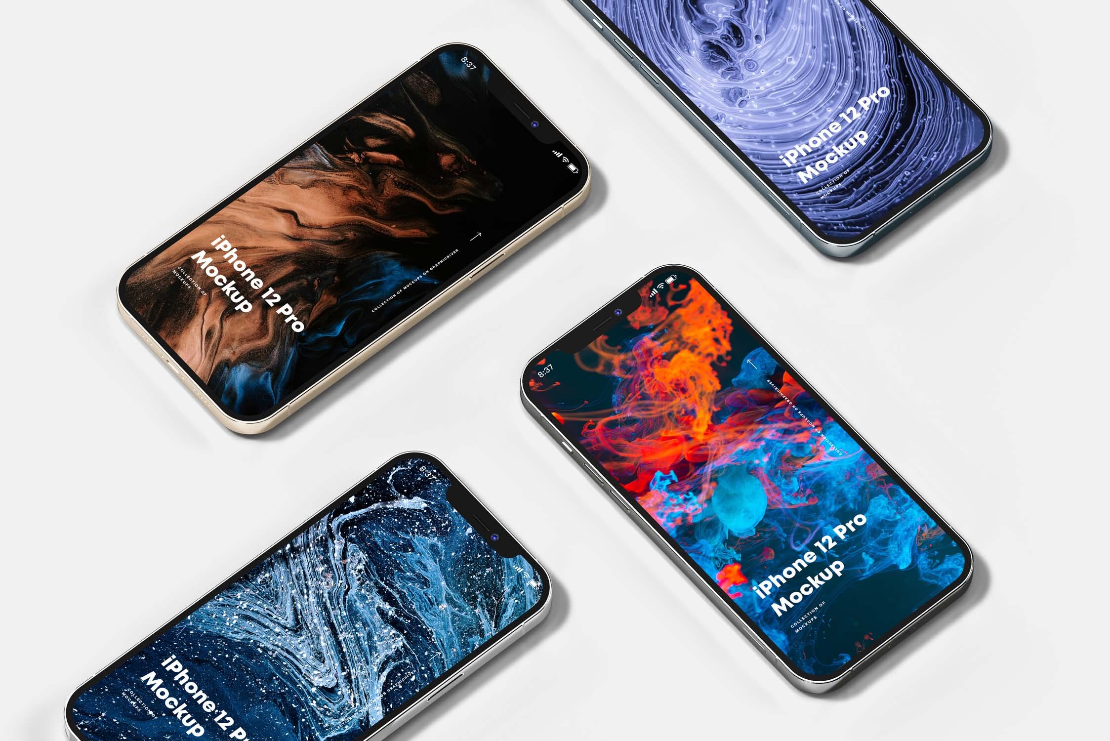 超逼真的iPhone 12 Pro手机PSD样机素材