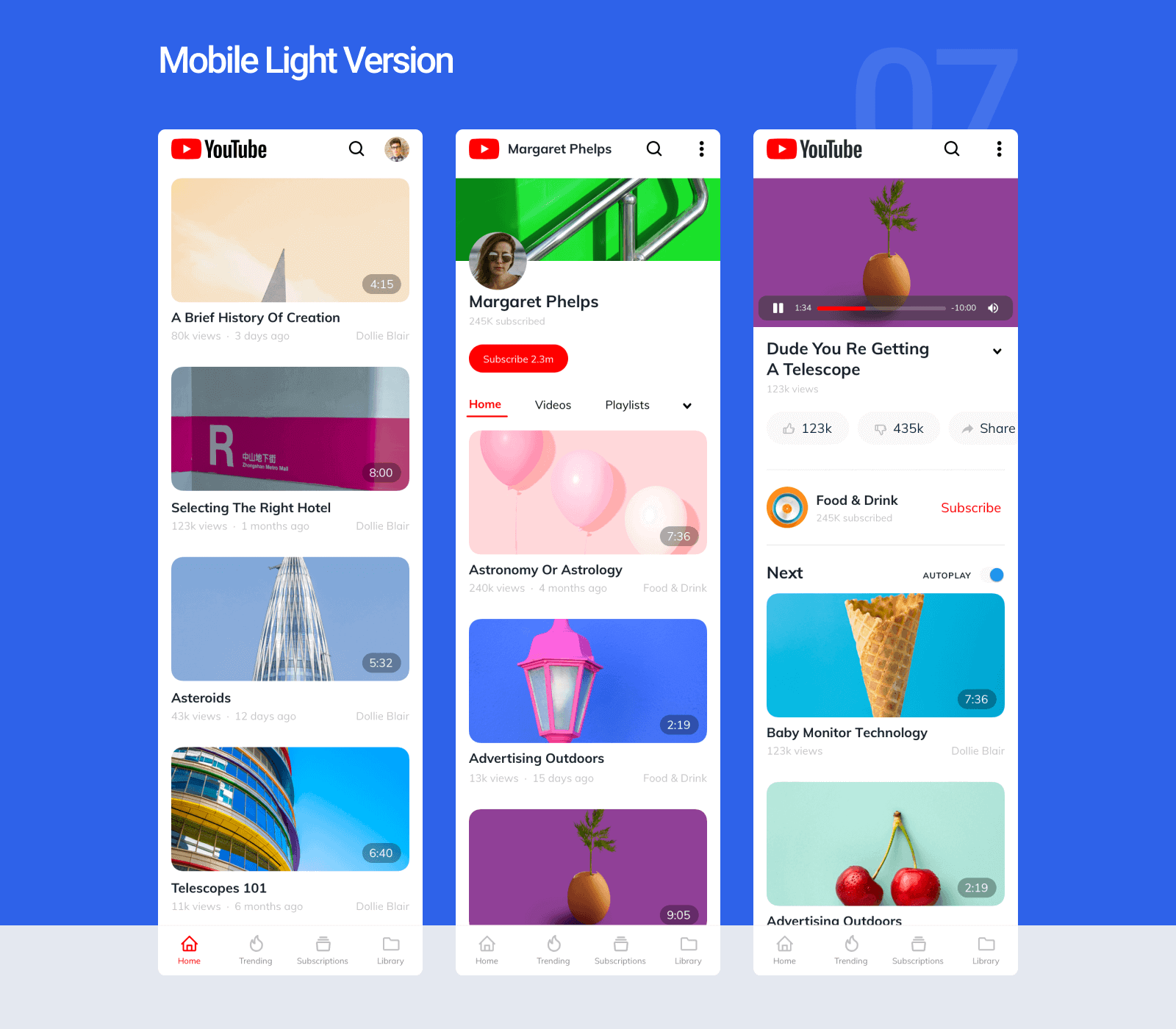 精品素材：YouTube网站概念UI设计模板