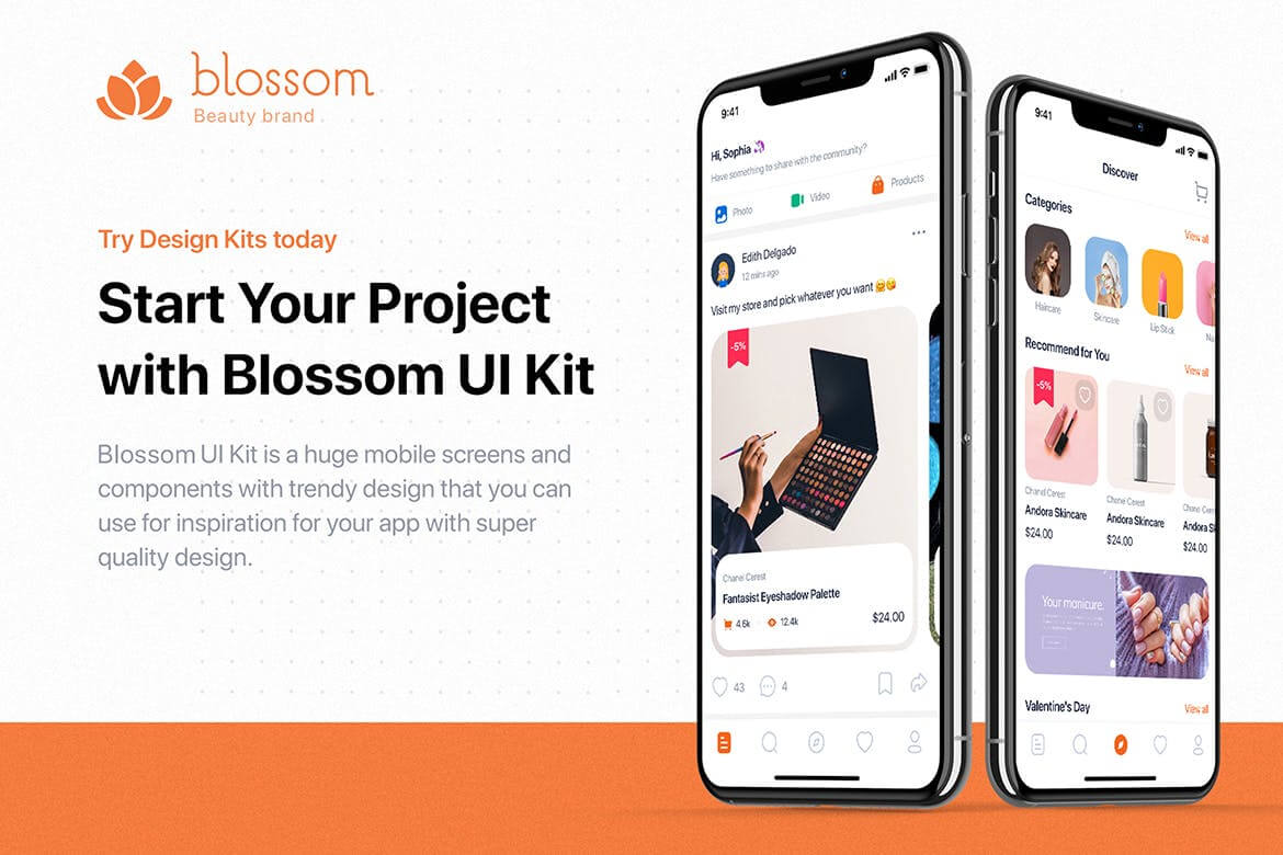 33个时尚美容主题APP UI界面素材