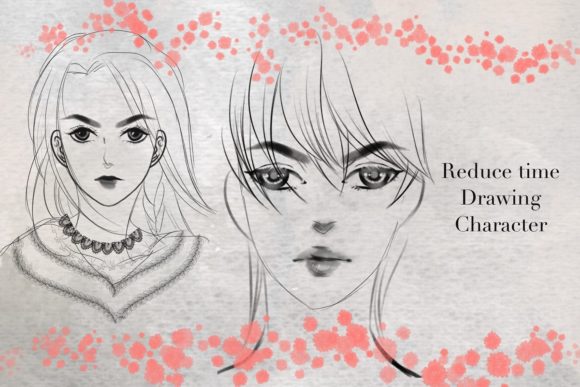 漫画人物头像Procreate笔刷素材